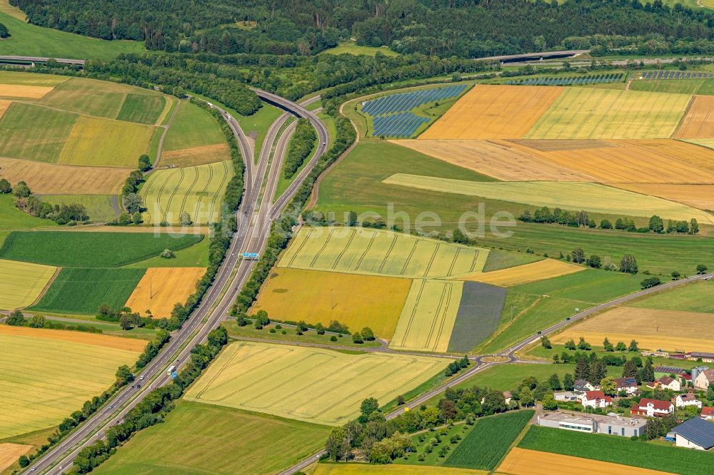 Luftbild Bad Dürrheim - Autobahndreieck an der BAB A81 bei Bad Dürrheim in Bad Dürrheim im Bundesland Baden-Württemberg, Deutschland