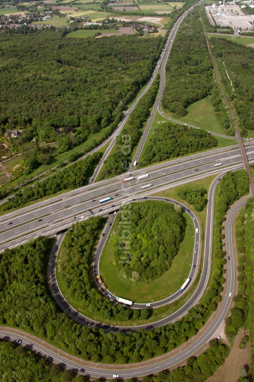 Luftbild Bottrop - Autobahndreieck Bottrop im Bundesland Nordrhein-Westfalen