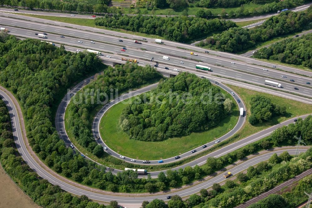 Luftaufnahme Bottrop - Autobahndreieck Bottrop im Bundesland Nordrhein-Westfalen