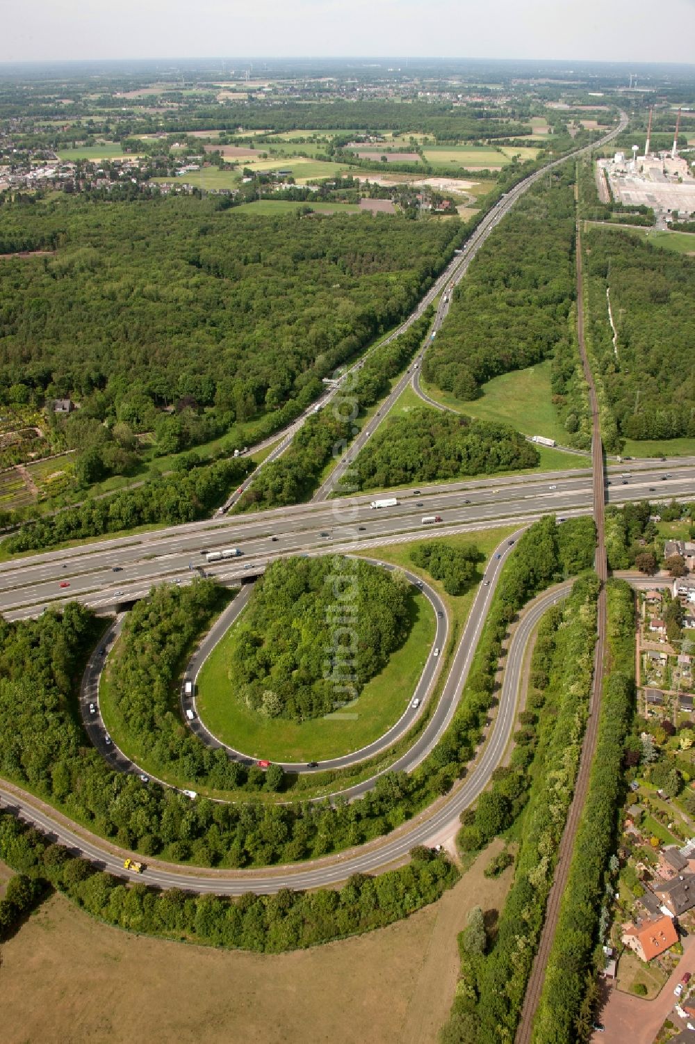 Bottrop von oben - Autobahndreieck Bottrop im Bundesland Nordrhein-Westfalen