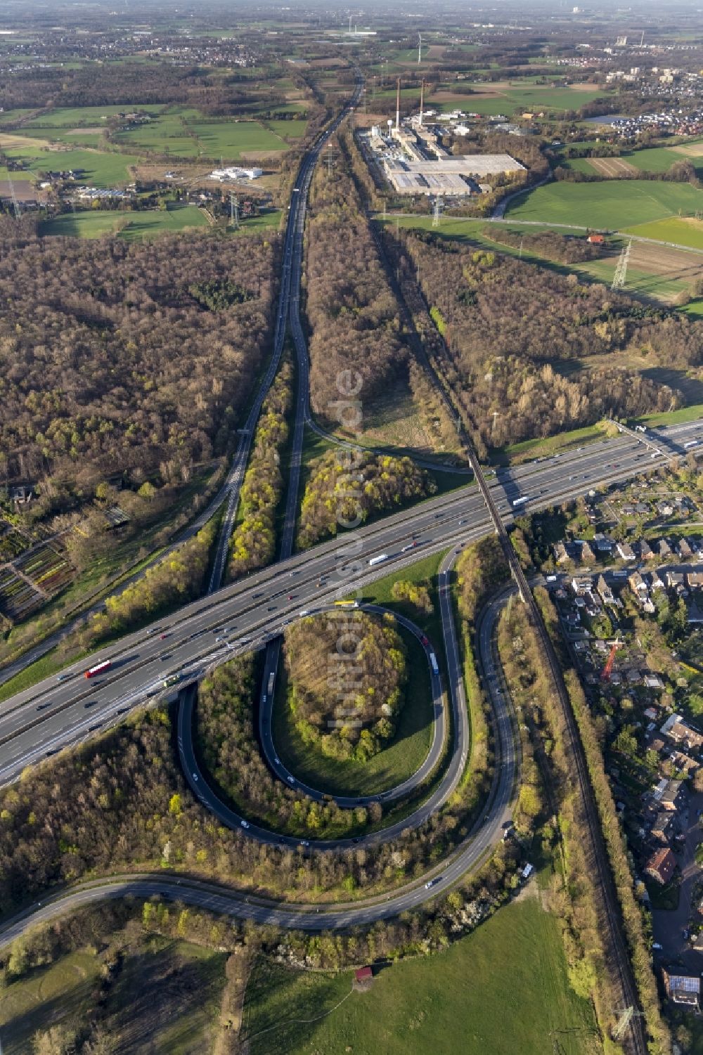 Bottrop aus der Vogelperspektive: Autobahndreieck Bottrop im Bundesland Nordrhein-Westfalen