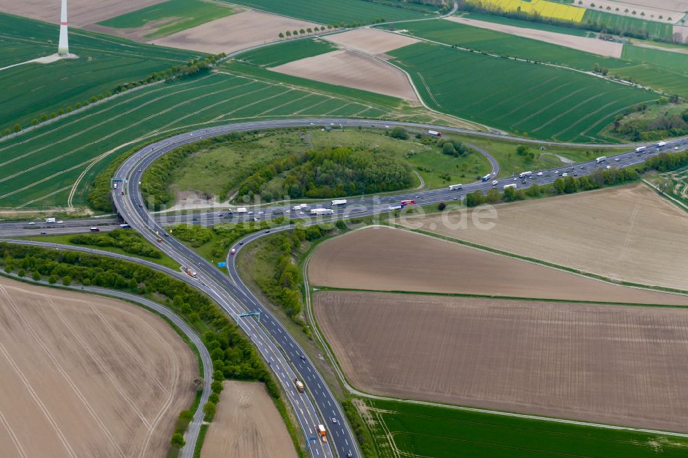 Luftaufnahme Rosdorf - Autobahndreieck Drammetal der BAB A7 / BAB A38 in Rosdorf im Bundesland Niedersachsen