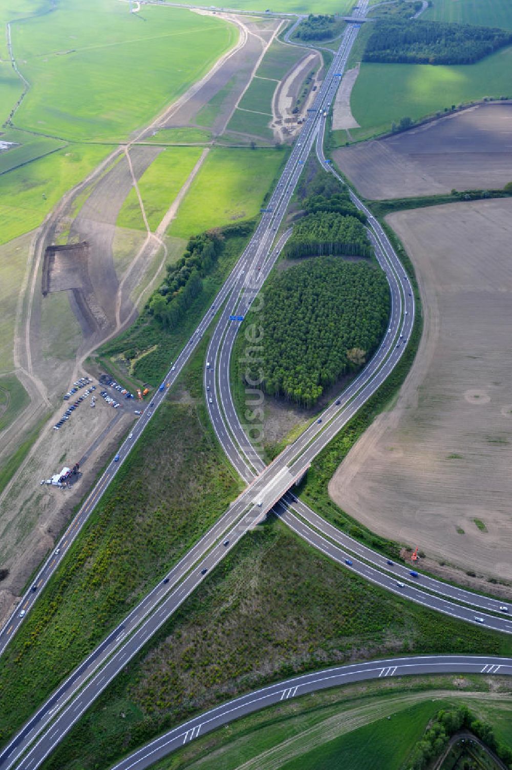 Schwanebeck von oben - Autobahndreieck / interchange Schwanebeck