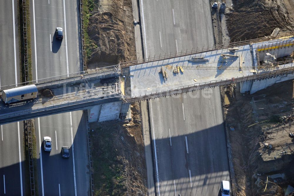 SCHWANEBECK aus der Vogelperspektive: Autobahndreieck / interchange Schwanebeck, auch Autobahndreieck Kreuz Barnim genannt