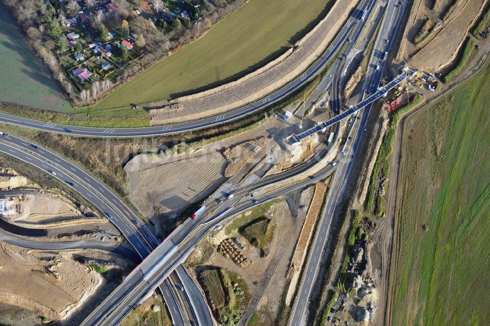 SCHWANEBECK aus der Vogelperspektive: Autobahndreieck / interchange Schwanebeck, auch Autobahndreieck Kreuz Barnim genannt