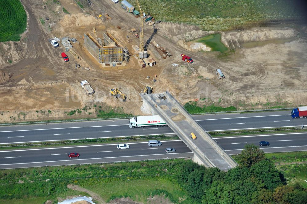 Luftaufnahme Schwanebeck / Barnim - Autobahndreieck / interchange Schwanebeck, jetzt Autobahndreieck Kreuz Barnim