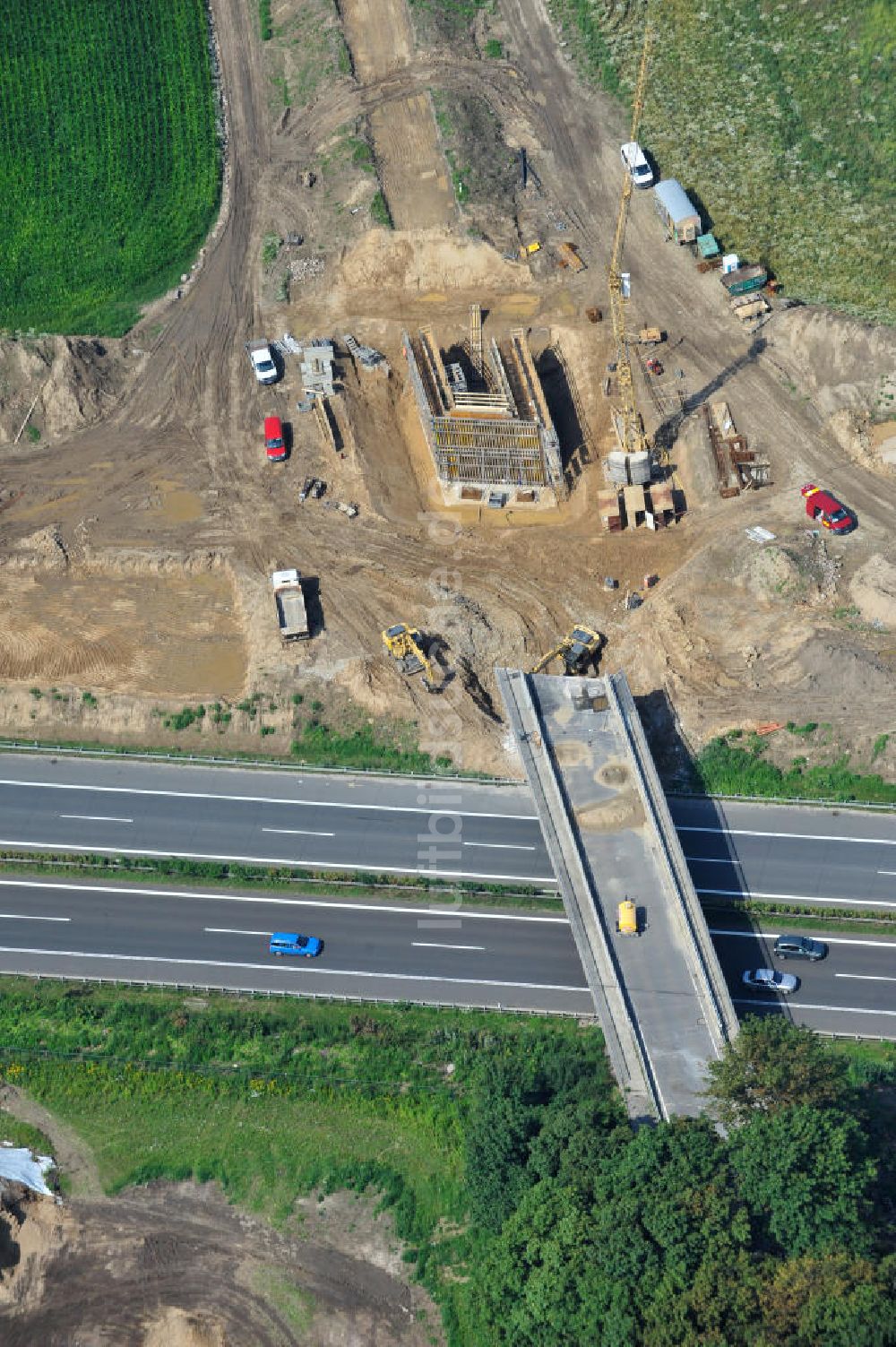 Schwanebeck / Barnim von oben - Autobahndreieck / interchange Schwanebeck, jetzt Autobahndreieck Kreuz Barnim