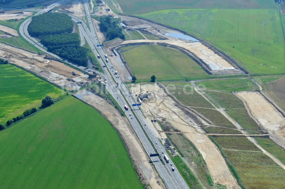 Luftbild Schwanebeck / Barnim - Autobahndreieck / interchange Schwanebeck, jetzt Autobahndreieck Kreuz Barnim