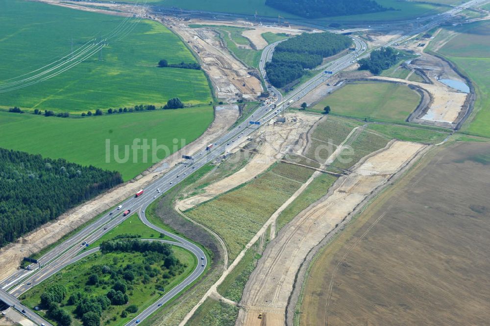 Luftbild Schwanebeck / Barnim - Autobahndreieck / interchange Schwanebeck, jetzt Autobahndreieck Kreuz Barnim