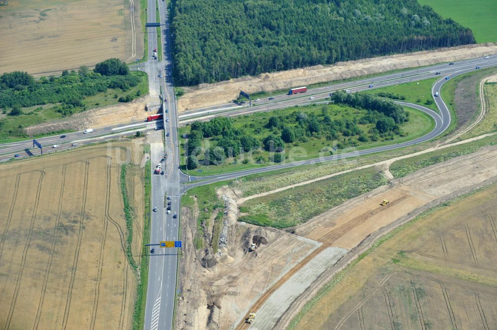 Luftaufnahme Schwanebeck / Barnim - Autobahndreieck / interchange Schwanebeck, jetzt Autobahndreieck Kreuz Barnim