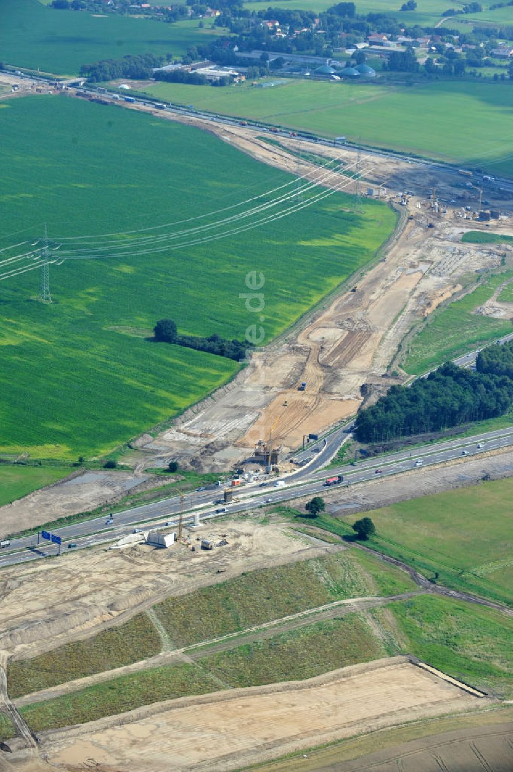 Schwanebeck / Barnim von oben - Autobahndreieck / interchange Schwanebeck, jetzt Autobahndreieck Kreuz Barnim