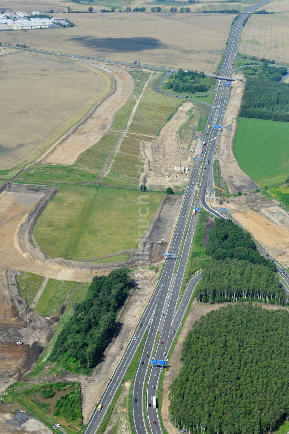 Luftbild Schwanebeck / Barnim - Autobahndreieck / interchange Schwanebeck, jetzt Autobahndreieck Kreuz Barnim