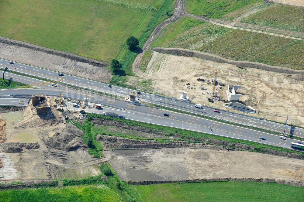 Luftaufnahme Schwanebeck / Barnim - Autobahndreieck / interchange Schwanebeck, jetzt Autobahndreieck Kreuz Barnim