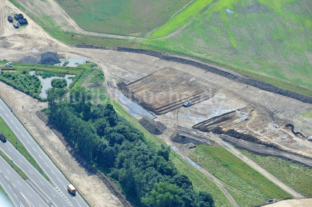 Schwanebeck / Barnim aus der Vogelperspektive: Autobahndreieck / interchange Schwanebeck, jetzt Autobahndreieck Kreuz Barnim