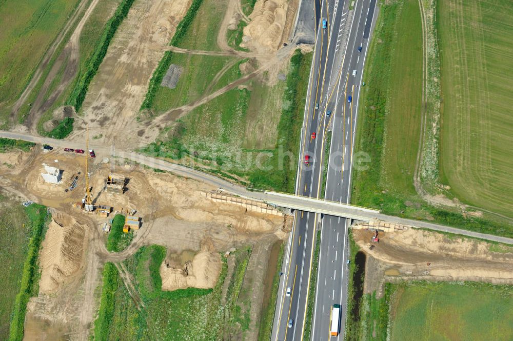 Luftaufnahme Schwanebeck / Barnim - Autobahndreieck / interchange Schwanebeck, jetzt Autobahndreieck Kreuz Barnim