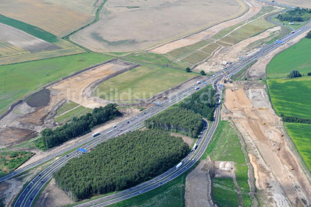 Schwanebeck / Barnim von oben - Autobahndreieck / interchange Schwanebeck, jetzt Autobahndreieck Kreuz Barnim