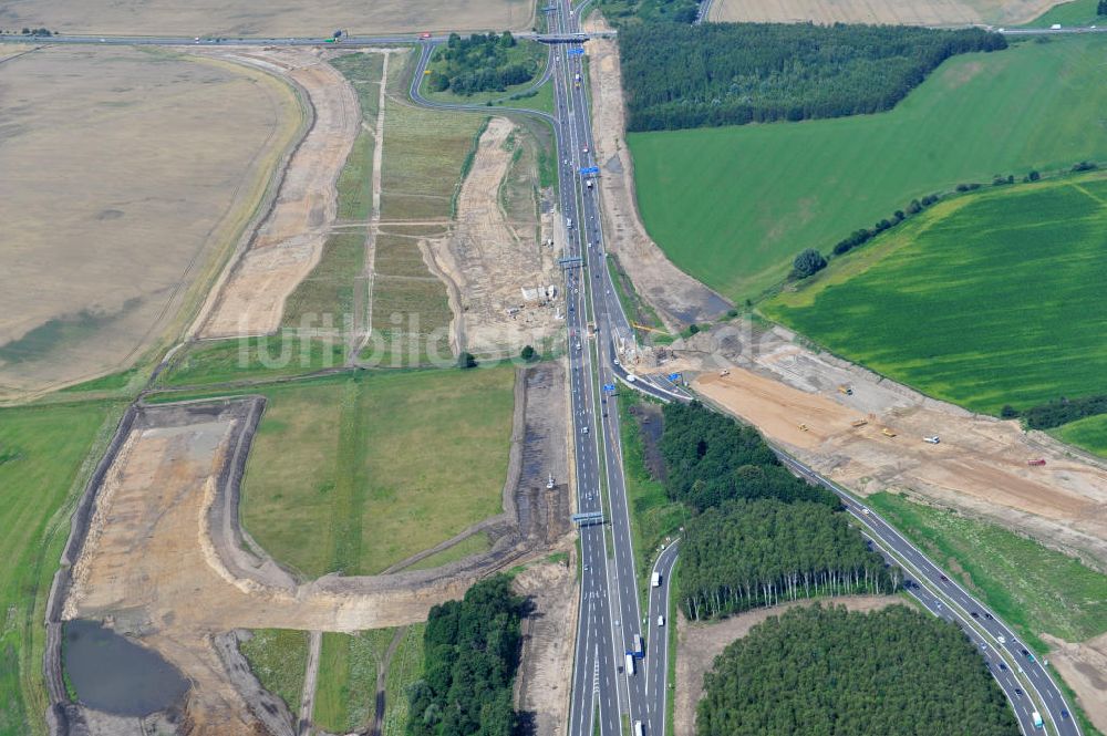 Luftaufnahme Schwanebeck / Barnim - Autobahndreieck / interchange Schwanebeck, jetzt Autobahndreieck Kreuz Barnim