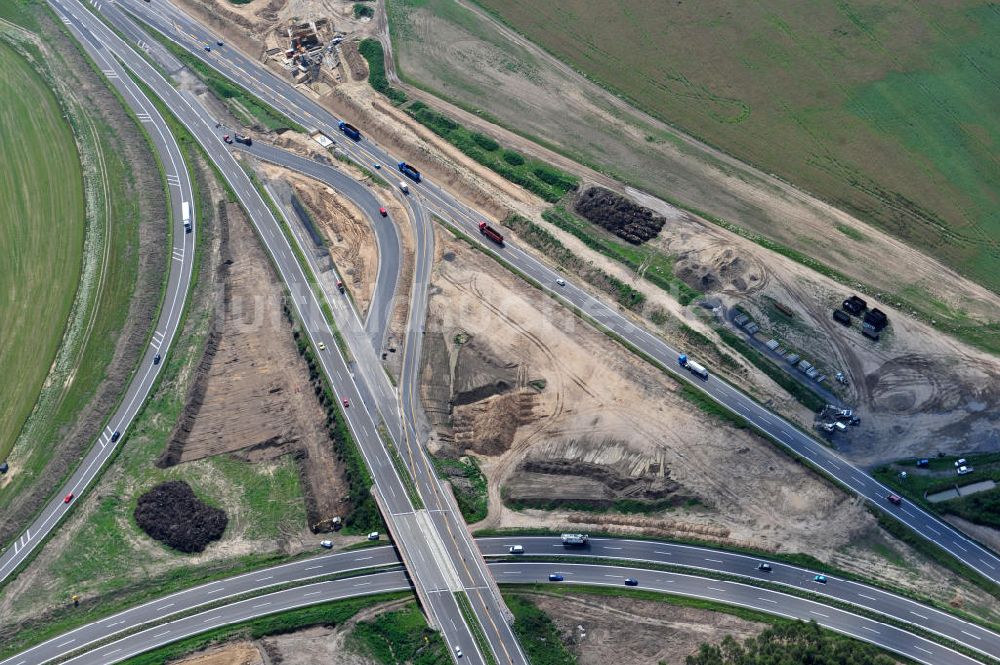 Luftaufnahme Schwanebeck / Barnim - Autobahndreieck / interchange Schwanebeck, jetzt Autobahndreieck Kreuz Barnim