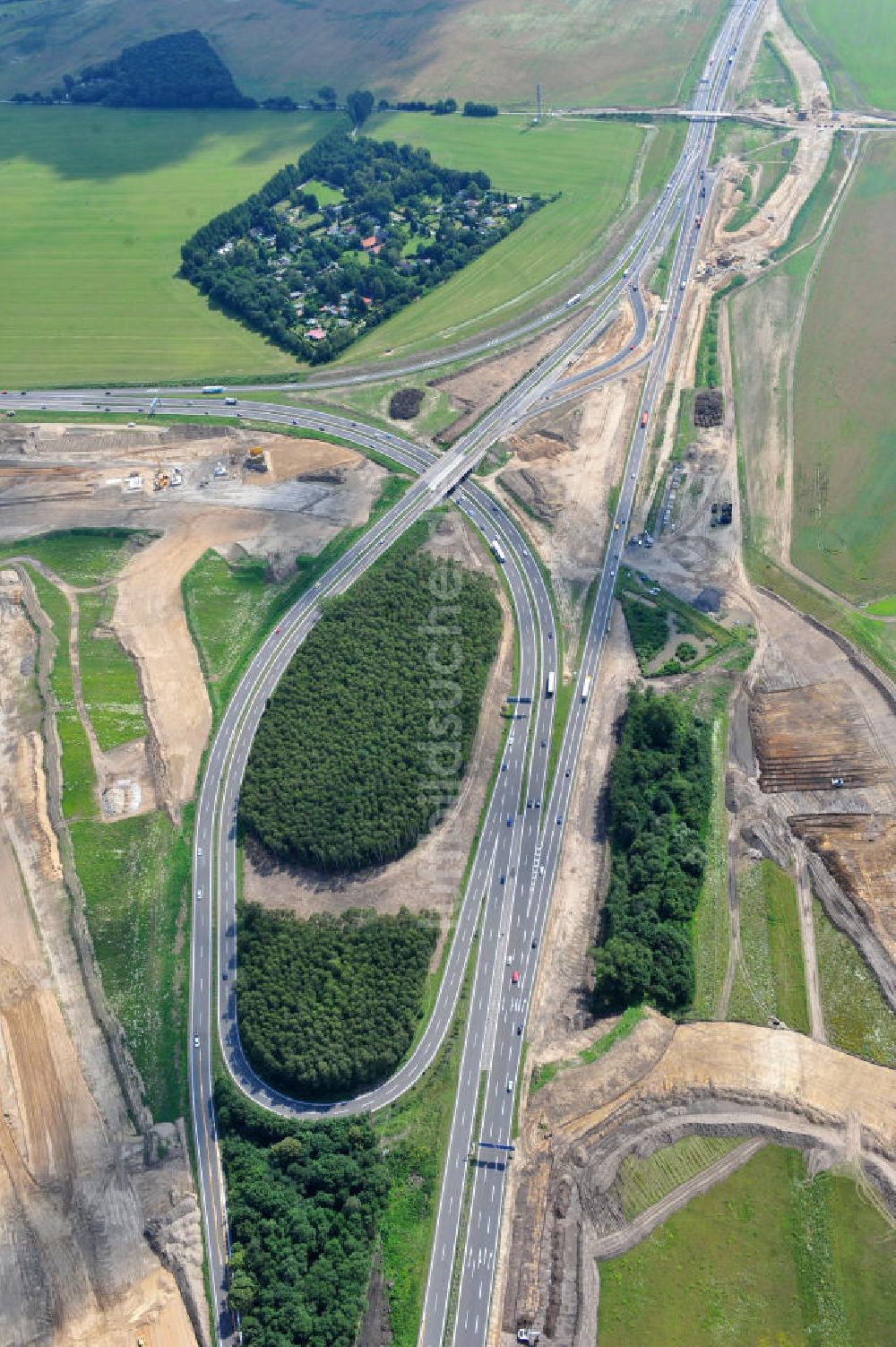 Schwanebeck / Barnim von oben - Autobahndreieck / interchange Schwanebeck, jetzt Autobahndreieck Kreuz Barnim