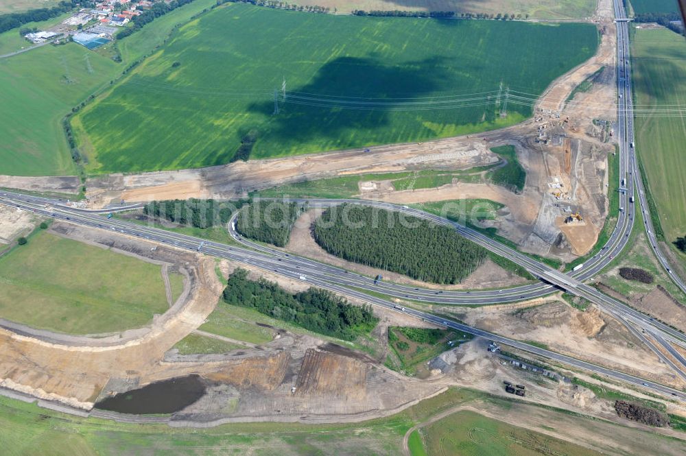 Luftaufnahme Schwanebeck / Barnim - Autobahndreieck / interchange Schwanebeck, jetzt Autobahndreieck Kreuz Barnim