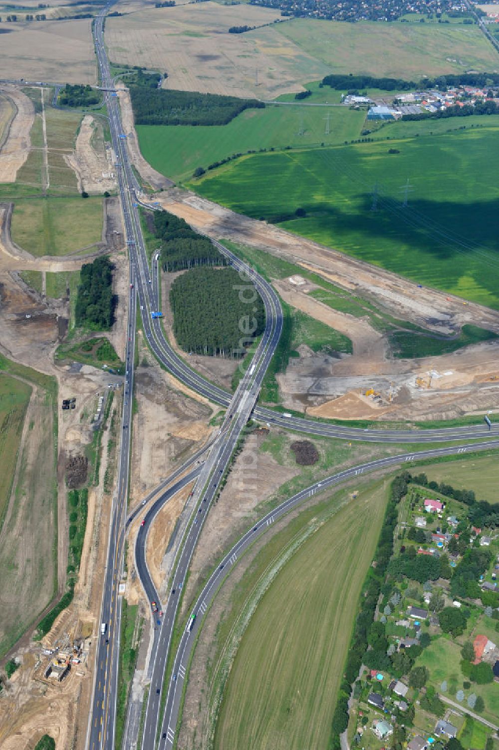 Luftbild Schwanebeck / Barnim - Autobahndreieck / interchange Schwanebeck, jetzt Autobahndreieck Kreuz Barnim