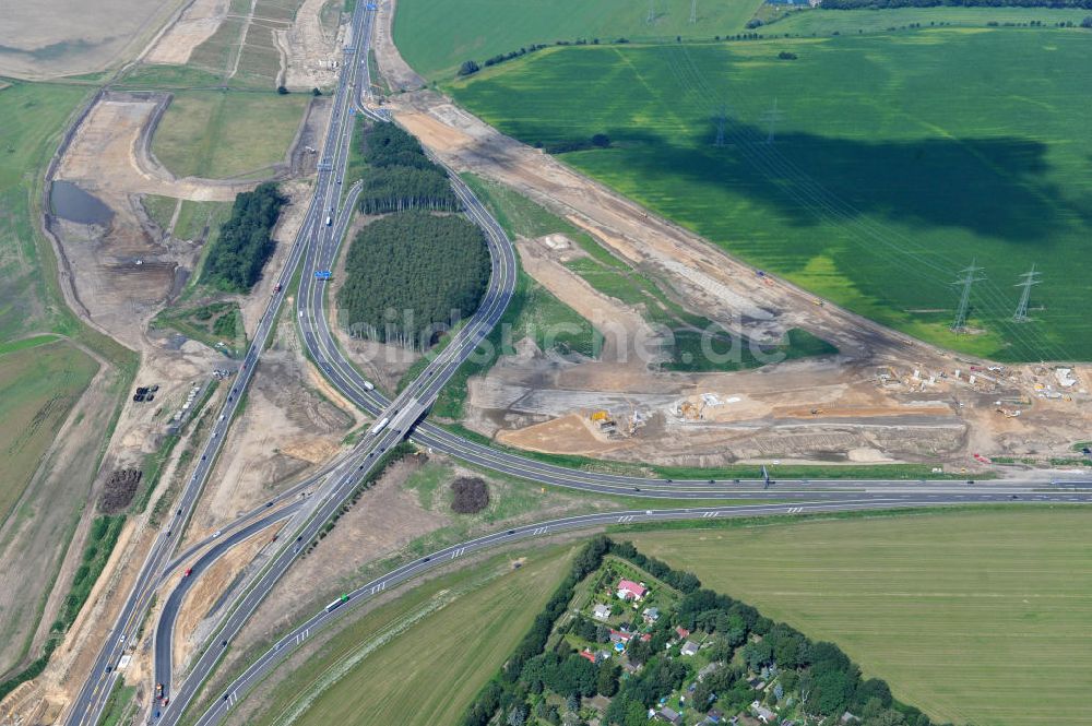 Luftaufnahme Schwanebeck / Barnim - Autobahndreieck / interchange Schwanebeck, jetzt Autobahndreieck Kreuz Barnim