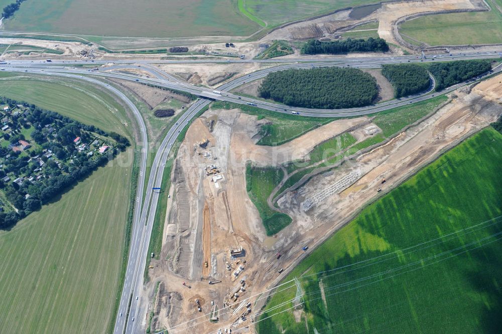 Luftbild Schwanebeck / Barnim - Autobahndreieck / interchange Schwanebeck, jetzt Autobahndreieck Kreuz Barnim