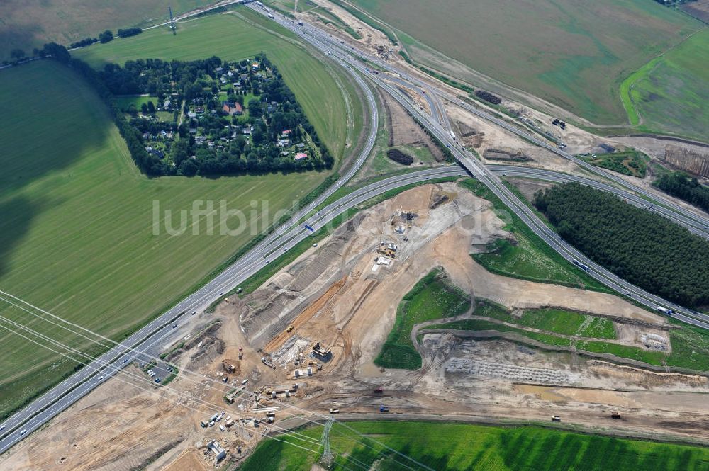 Luftaufnahme Schwanebeck / Barnim - Autobahndreieck / interchange Schwanebeck, jetzt Autobahndreieck Kreuz Barnim