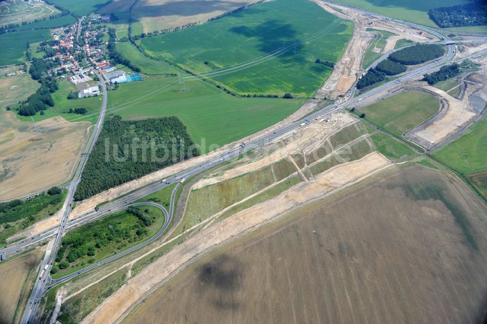 Luftaufnahme Schwanebeck / Barnim - Autobahndreieck / interchange Schwanebeck, jetzt Autobahndreieck Kreuz Barnim