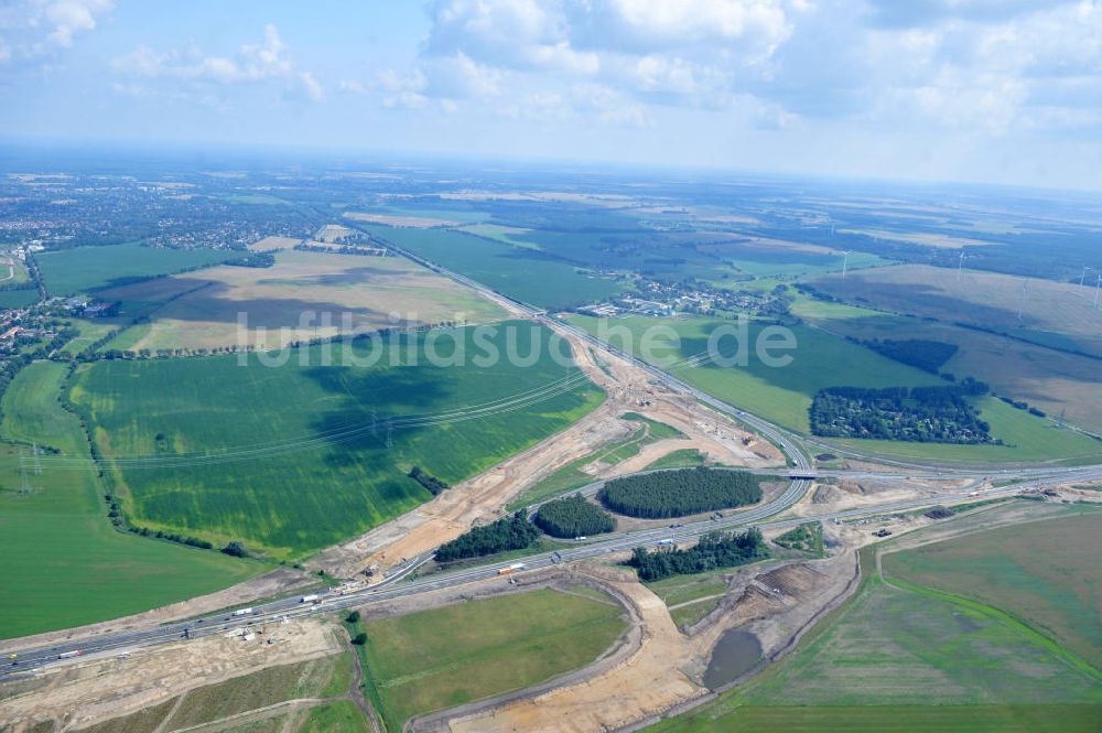 Schwanebeck / Barnim von oben - Autobahndreieck / interchange Schwanebeck, jetzt Autobahndreieck Kreuz Barnim