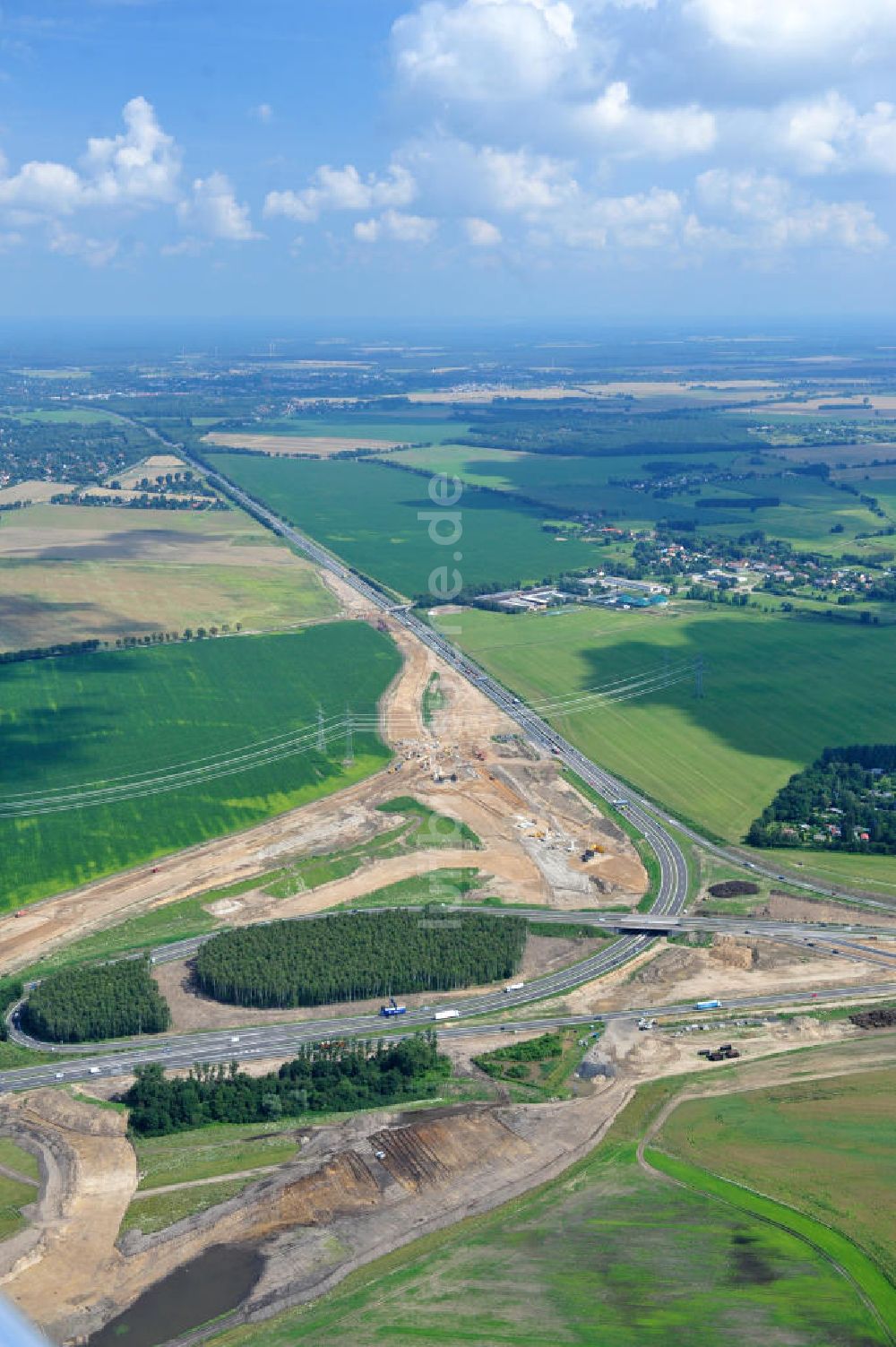 Schwanebeck / Barnim von oben - Autobahndreieck / interchange Schwanebeck, jetzt Autobahndreieck Kreuz Barnim