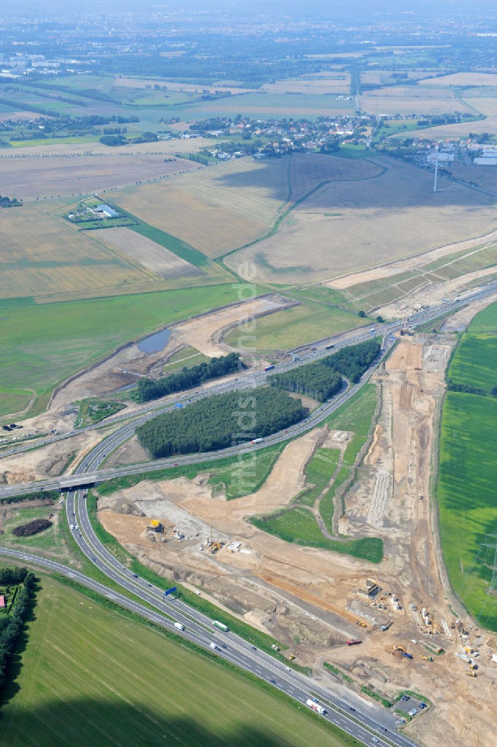 Luftaufnahme Schwanebeck - Autobahndreieck / interchange Schwanebeck, jetzt Autobahndreieck Kreuz Barnim