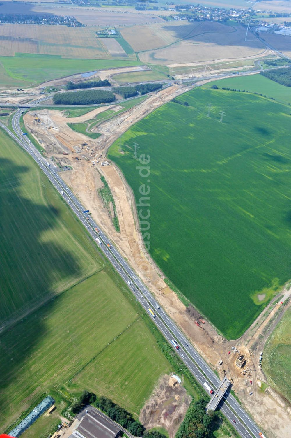 Schwanebeck von oben - Autobahndreieck / interchange Schwanebeck, jetzt Autobahndreieck Kreuz Barnim