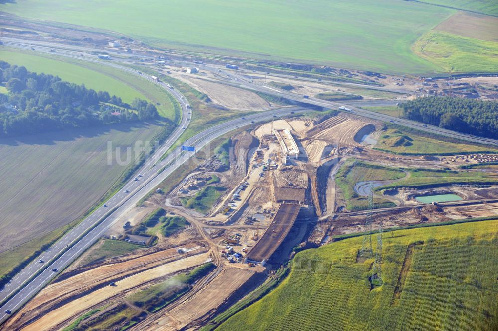 Schwanebeck von oben - Autobahndreieck / interchange Schwanebeck, jetzt Autobahndreieck Kreuz Barnim