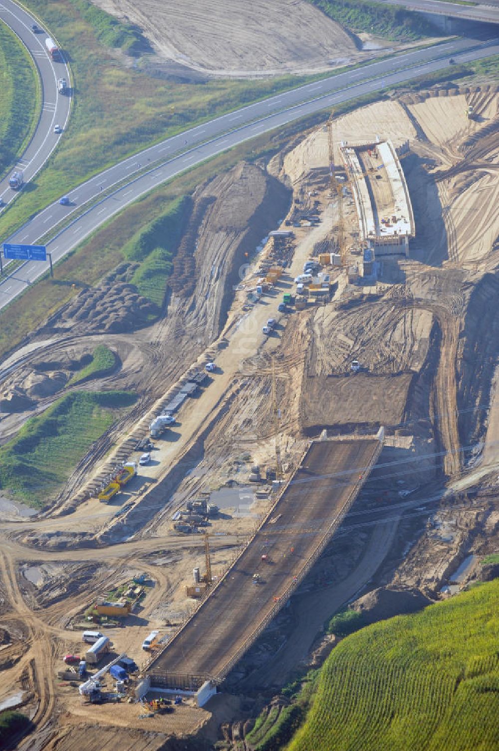 Luftbild Schwanebeck - Autobahndreieck / interchange Schwanebeck, jetzt Autobahndreieck Kreuz Barnim