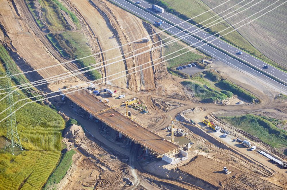 Schwanebeck aus der Vogelperspektive: Autobahndreieck / interchange Schwanebeck, jetzt Autobahndreieck Kreuz Barnim