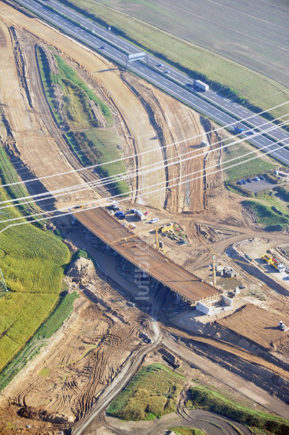 Luftbild Schwanebeck - Autobahndreieck / interchange Schwanebeck, jetzt Autobahndreieck Kreuz Barnim