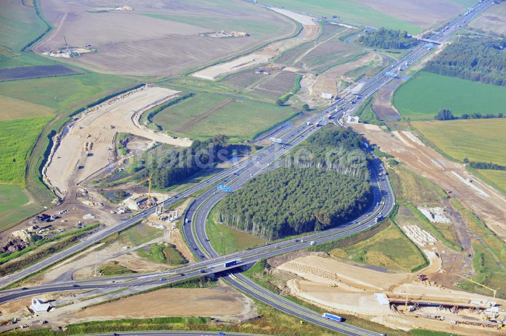 Schwanebeck aus der Vogelperspektive: Autobahndreieck / interchange Schwanebeck, jetzt Autobahndreieck Kreuz Barnim