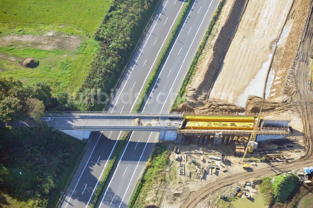 Schwanebeck aus der Vogelperspektive: Autobahndreieck / interchange Schwanebeck, jetzt Autobahndreieck Kreuz Barnim