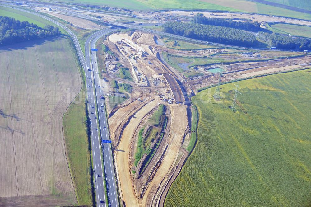 Schwanebeck aus der Vogelperspektive: Autobahndreieck / interchange Schwanebeck, jetzt Autobahndreieck Kreuz Barnim