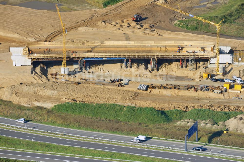 Schwanebeck aus der Vogelperspektive: Autobahndreieck / interchange Schwanebeck, jetzt Autobahndreieck Kreuz Barnim