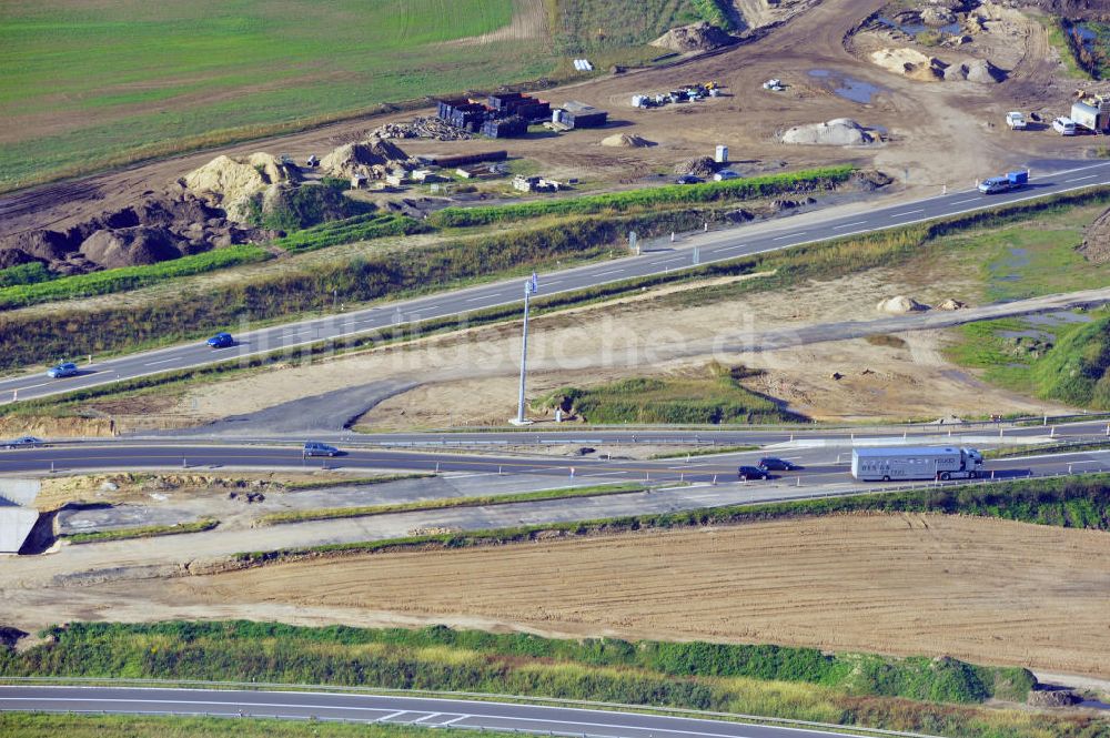 Schwanebeck von oben - Autobahndreieck / interchange Schwanebeck, jetzt Autobahndreieck Kreuz Barnim