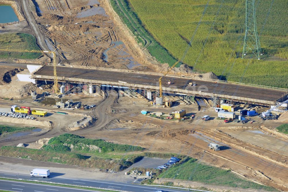 Schwanebeck aus der Vogelperspektive: Autobahndreieck / interchange Schwanebeck, jetzt Autobahndreieck Kreuz Barnim