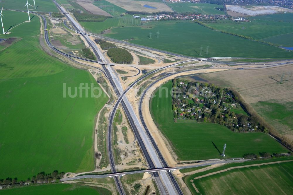 Luftaufnahme Schwanebeck - Autobahndreieck Kreuz Barnim an der Autobahn A10 und A11, vormals AD Schwanebeck, mit Aus- und Umbauarbeiten bei Schwanebeck in Brandenburg