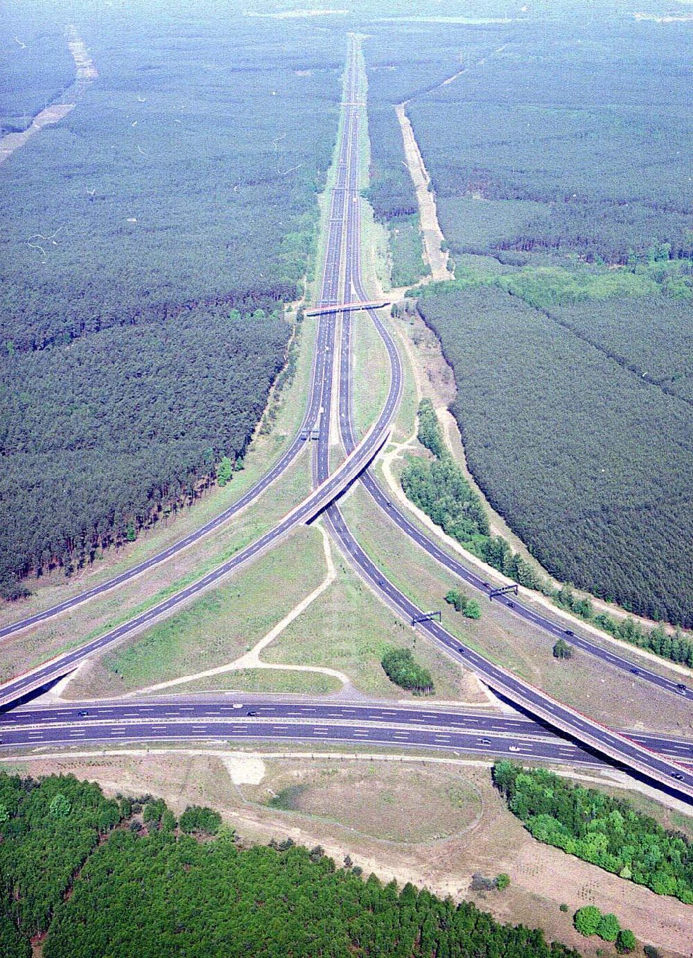 Michendorf aus der Vogelperspektive: Autobahndreieck Michendorf.