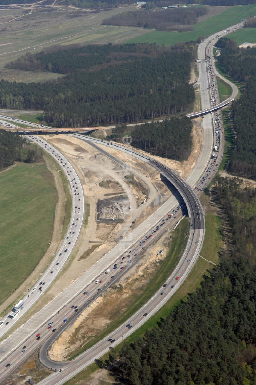 NUTHETAL aus der Vogelperspektive: Autobahndreieck Nuthetal (A 10 und A 115) bei Potsdam