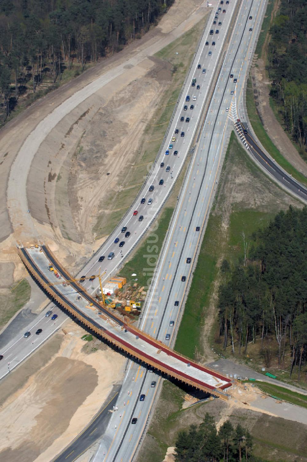 NUTHETAL aus der Vogelperspektive: Autobahndreieck Nuthetal (A 10 und A 115) bei Potsdam