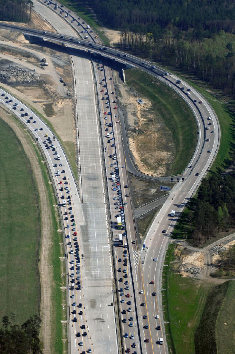 NUTHETAL aus der Vogelperspektive: Autobahndreieck Nuthetal (A 10 und A 115) bei Potsdam