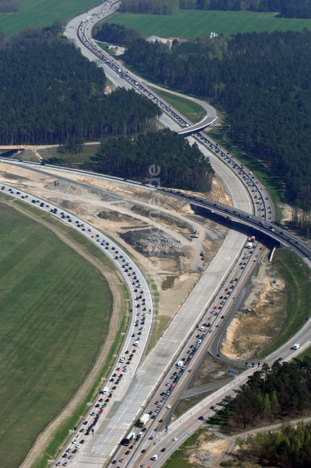 Luftbild Nuthetal - Autobahndreieck Nuthetal (A 10 und A 115) bei Potsdam