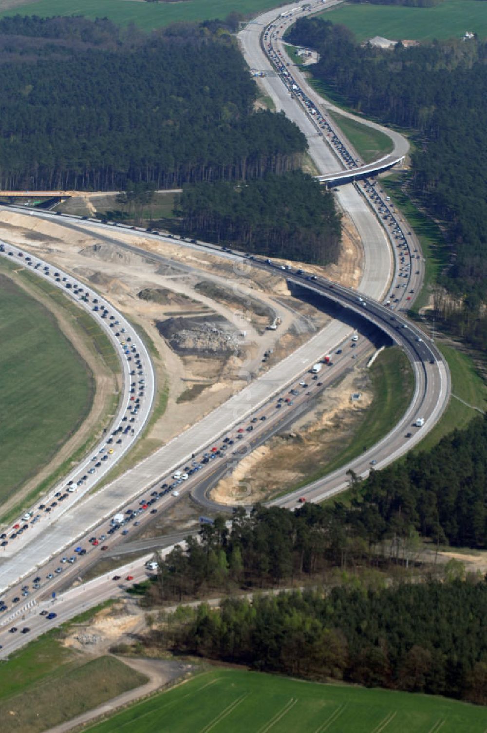 Luftaufnahme Nuthetal - Autobahndreieck Nuthetal (A 10 und A 115) bei Potsdam